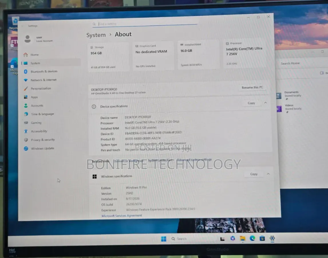 Desktop Computer HP AiO 27 16GB Intel Core Ultra 7 SSD 1T