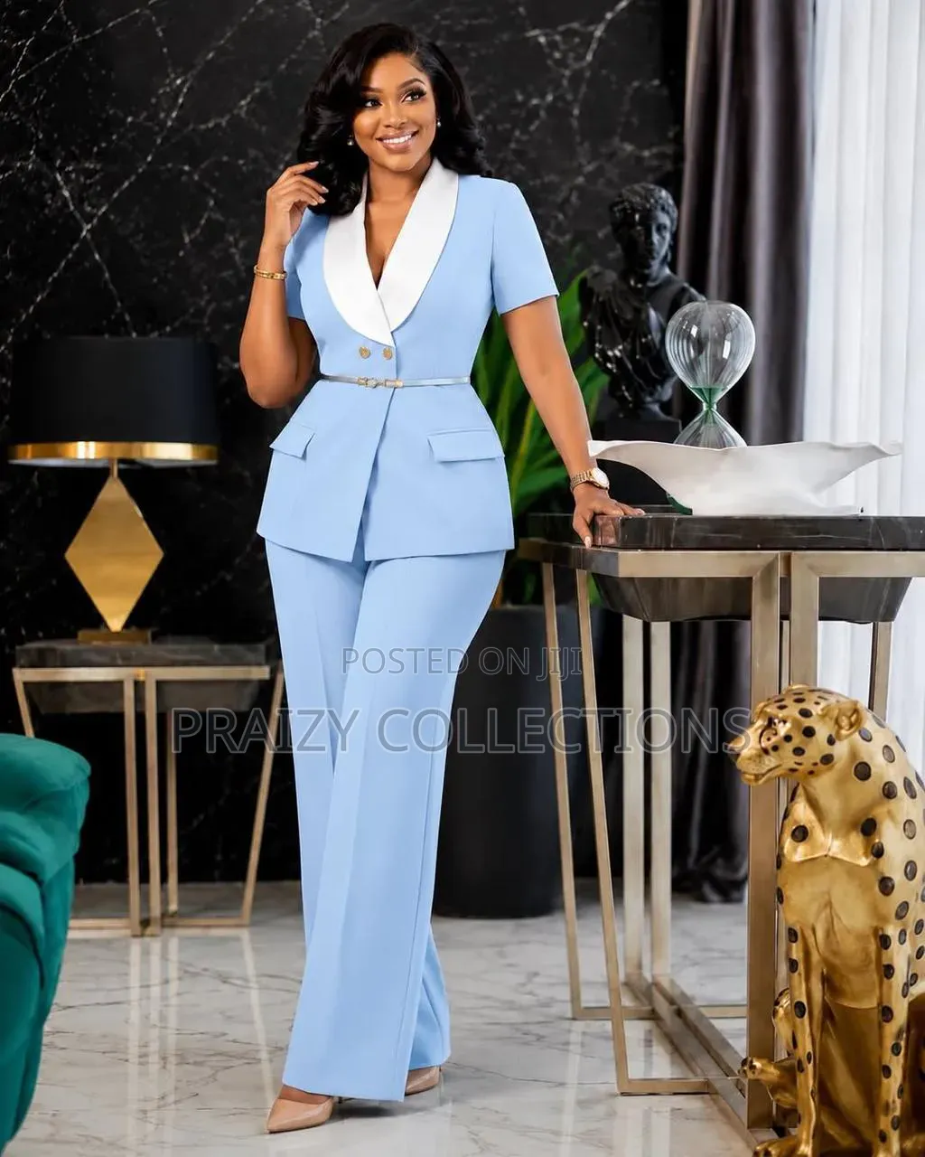 2Piece Ladies Official Suit With White Collar