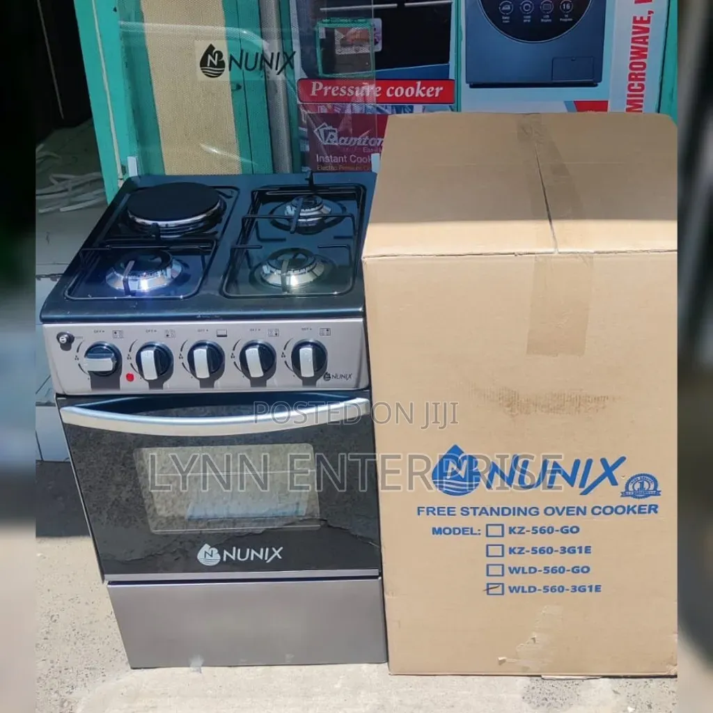 Nunix Standing Cooker 3 Gas + 1 Electric Gas Oven (WLD-560) 50×55 