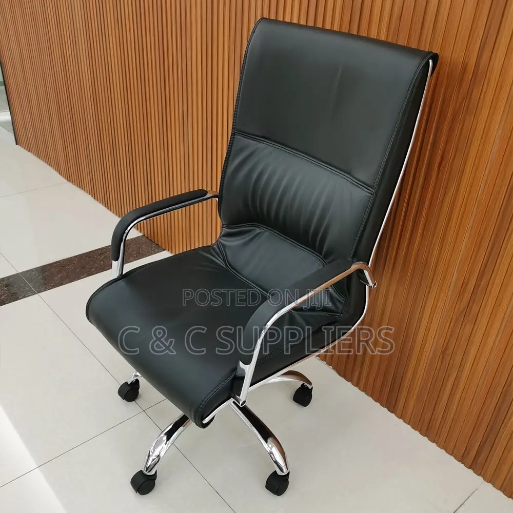 Leather Swivel Study Chair.