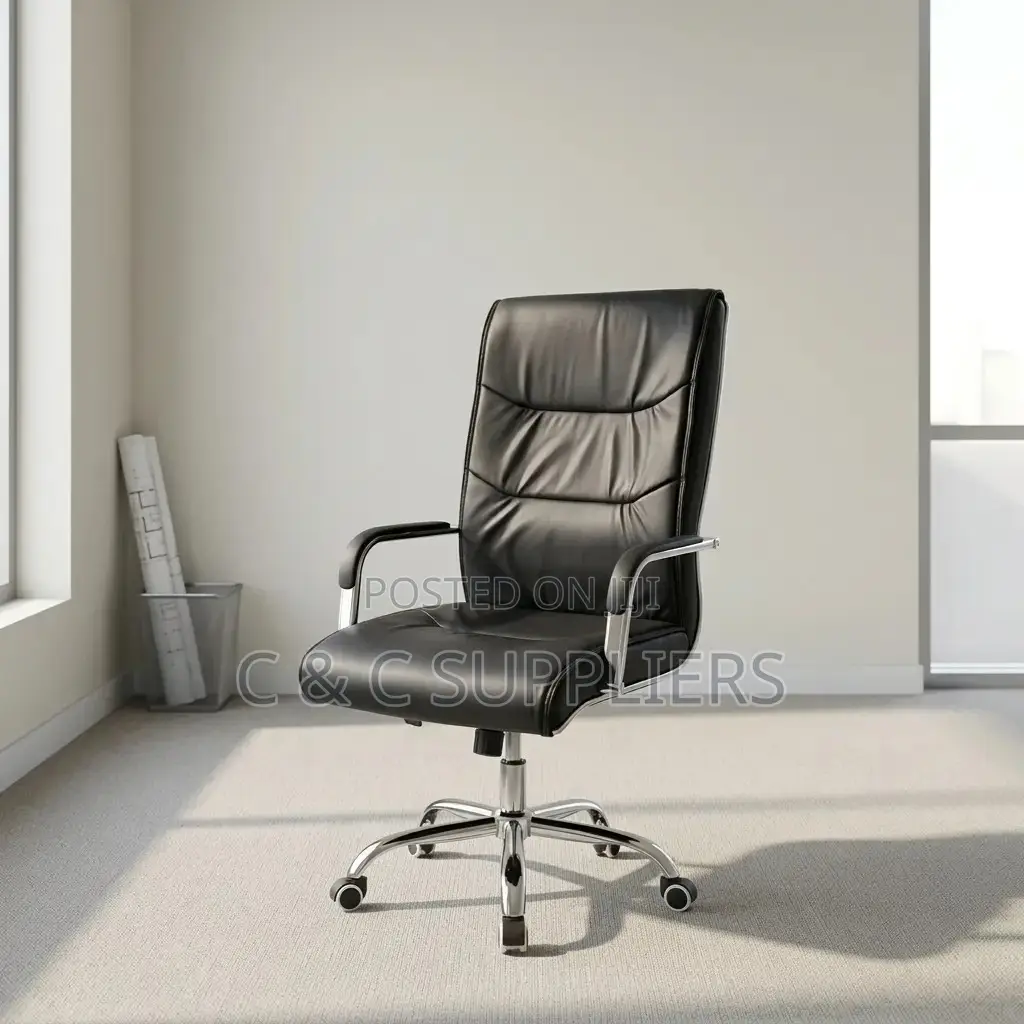 Leather Swivel Study Chair.