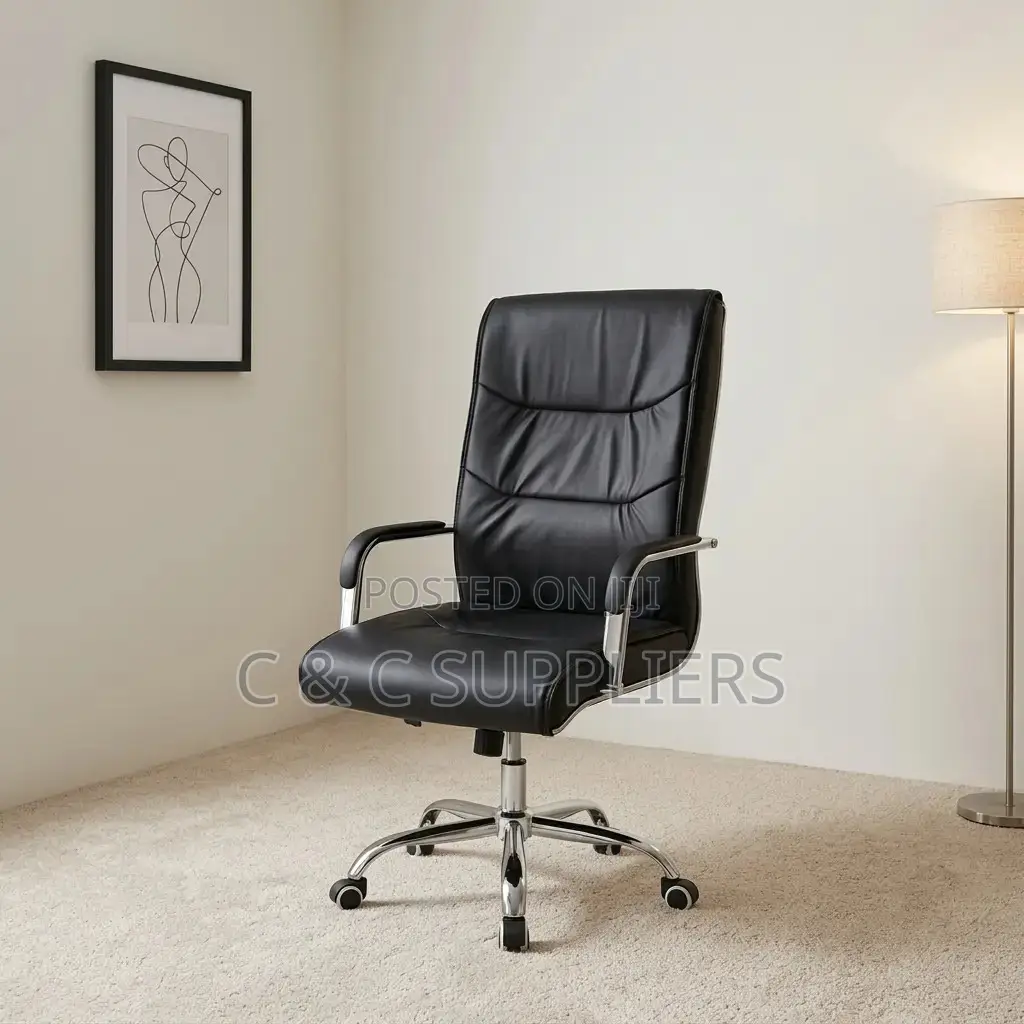Leather Swivel Study Chair.