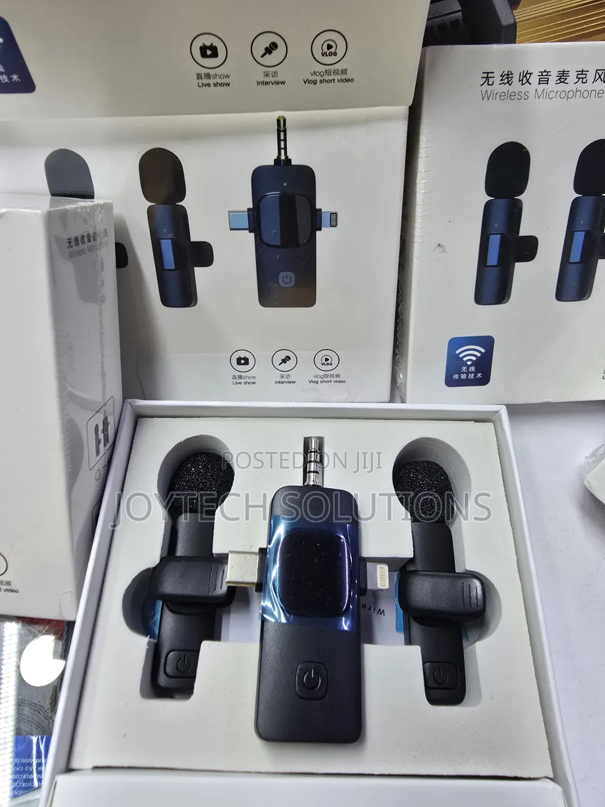 Wireless Lavalier Microphone 2 Mic Set for iPhone Android