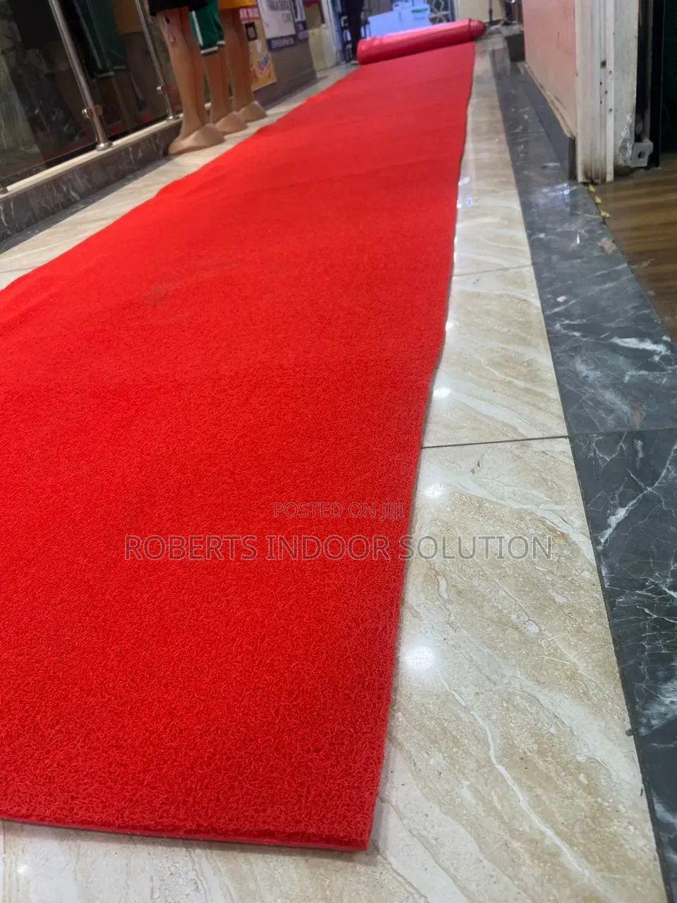 Red PVC Coil Mats (Also Known as Spaghetti Mats)