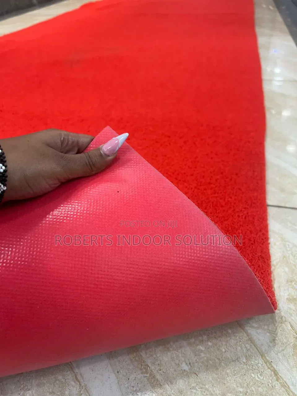 Red PVC Coil Mats (Also Known as Spaghetti Mats)