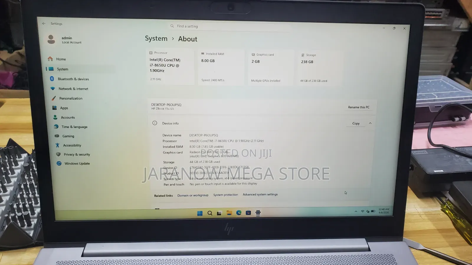 Laptop HP ZBook 15u G5 8GB Intel Core i7 SSD 256GB