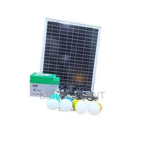 Complete Solar Kit 20W Solar Panel, 12Ah Battery, 4 Bulbs, USB Ports