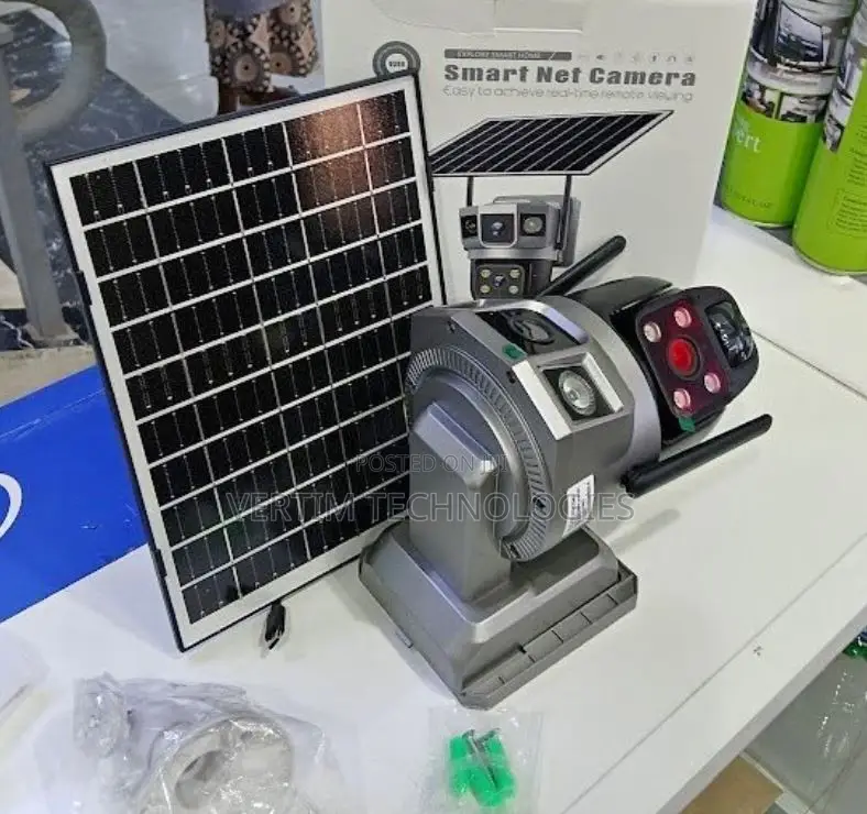 V380 Dual Lens Bulb PTZ Solar Security Camera