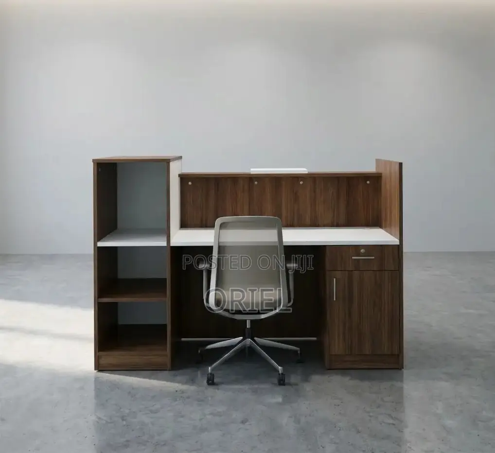 1.6M Office Reception Counter Desk : Modern Office Counter Table