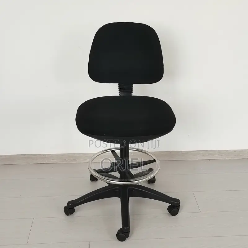 Office Swivel Chair :Armless Ergonomic Adjustable Height Fabric Chair