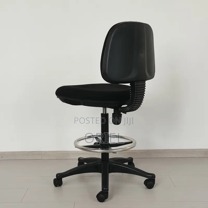 Office Swivel Chair :Armless Ergonomic Adjustable Height Fabric Chair