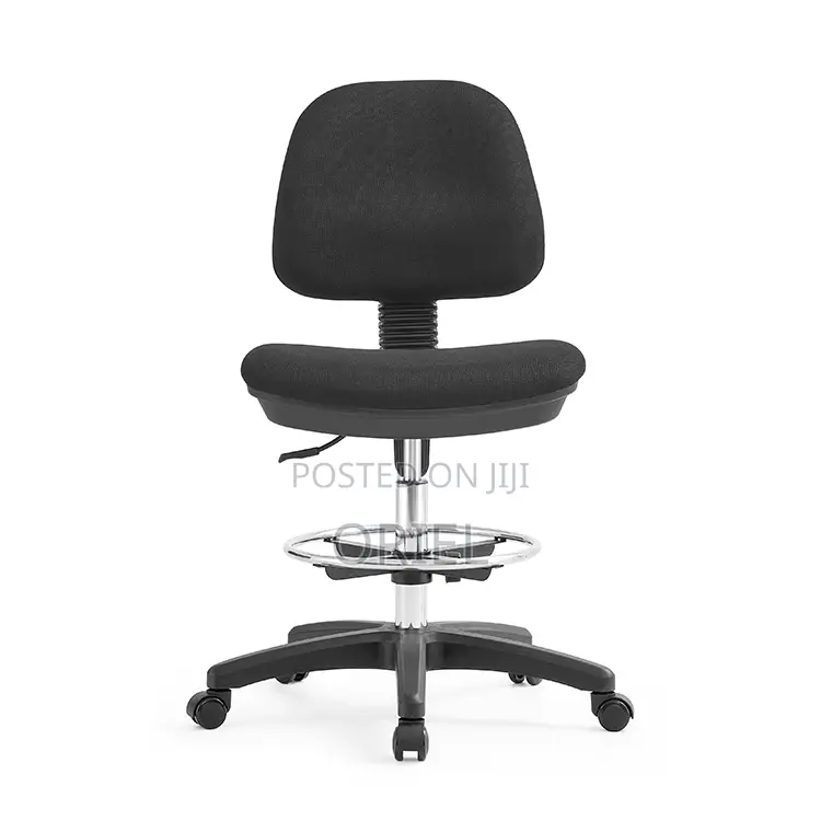 Office Swivel Chair :Armless Ergonomic Adjustable Height Fabric Chair