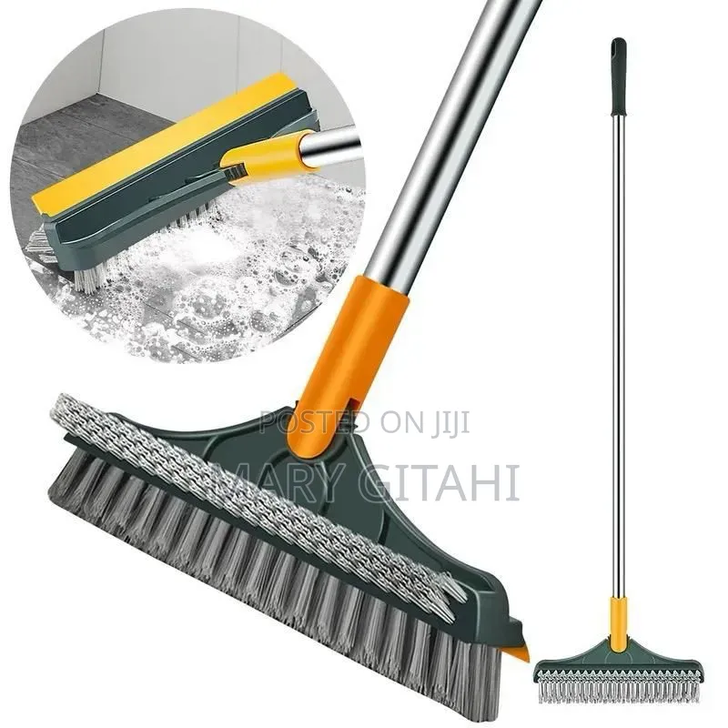 3-in-1 Floor Scrubbing v- Shaped Brush, Broom Squeegee*