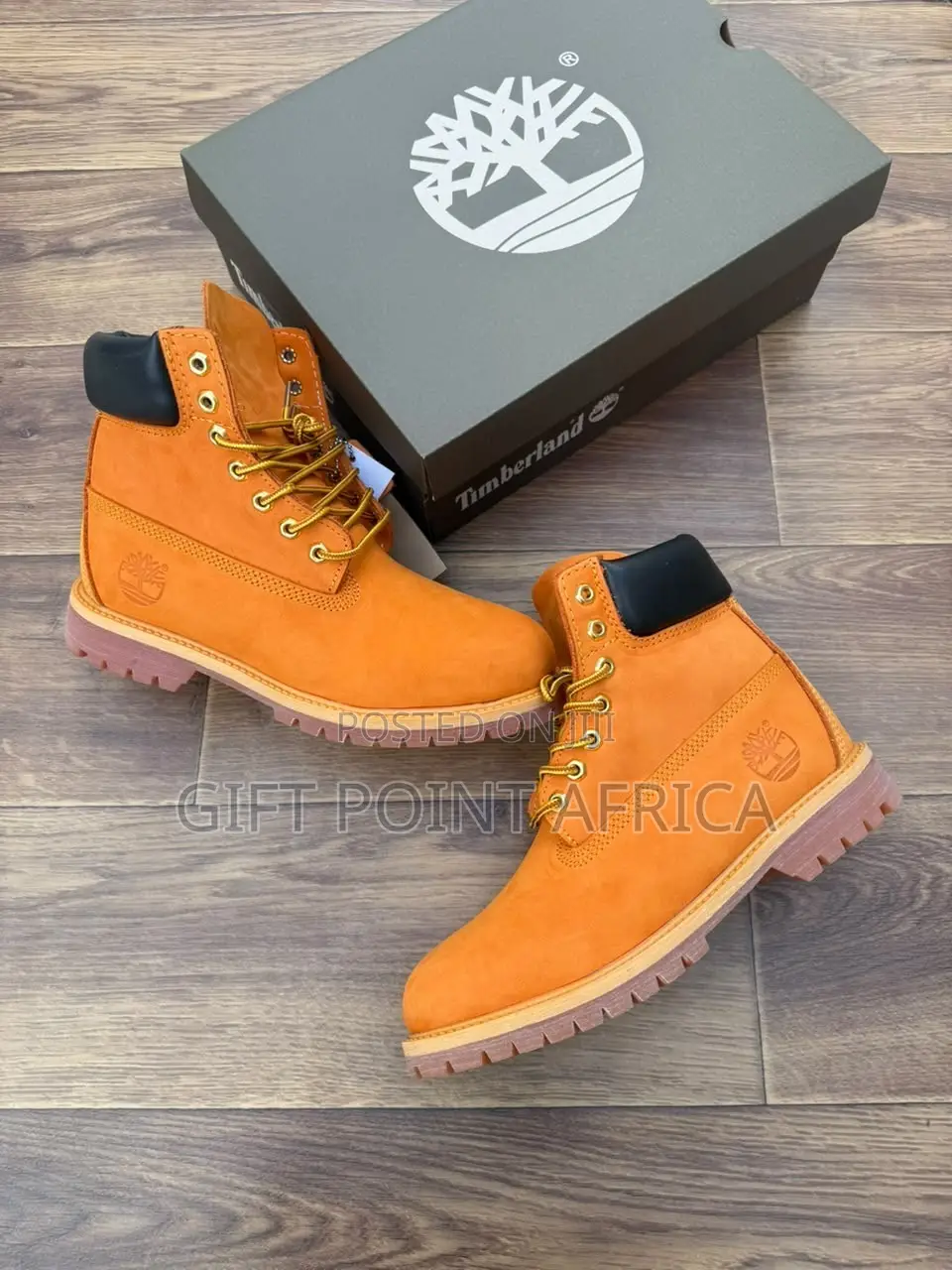Classic Orange Premium Leather Lace-Up Boots(timberland)