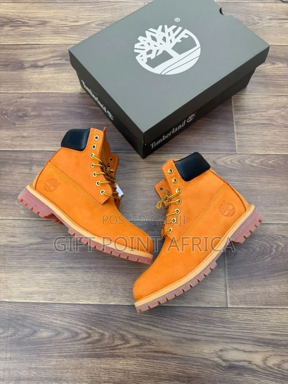 Classic Orange Premium Leather Lace-Up Boots(timberland)