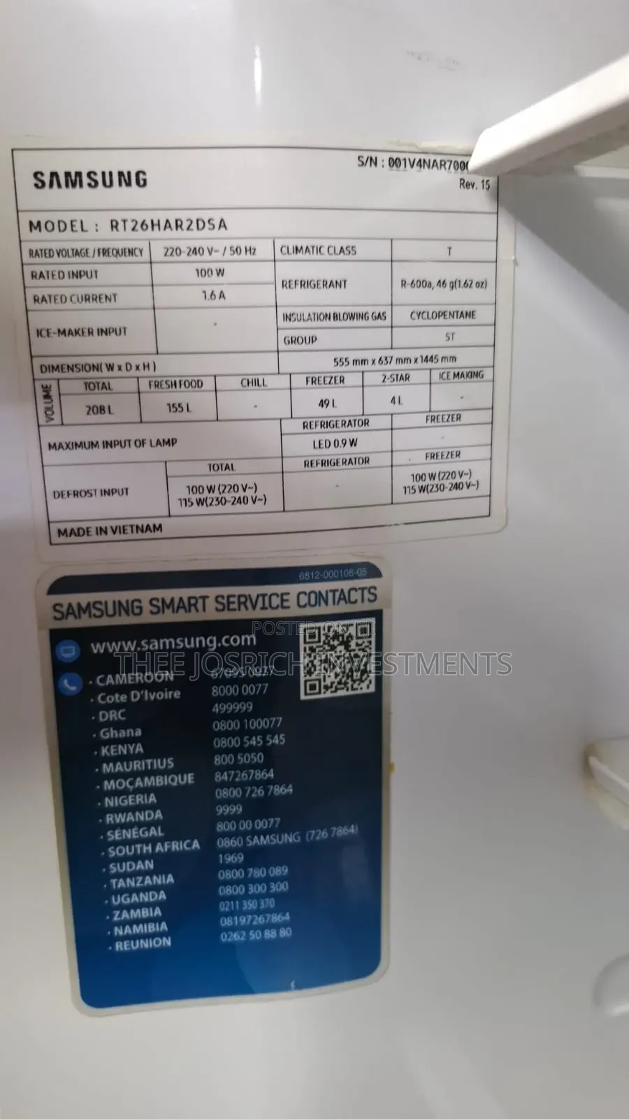 Samsung 208 Litres Double Door Refrigerator No Frost