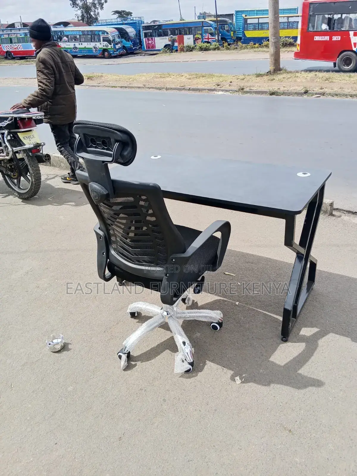 Office Desk and Headrest