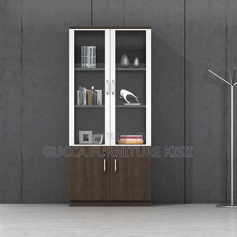 Half Glass Wooden Bookcase