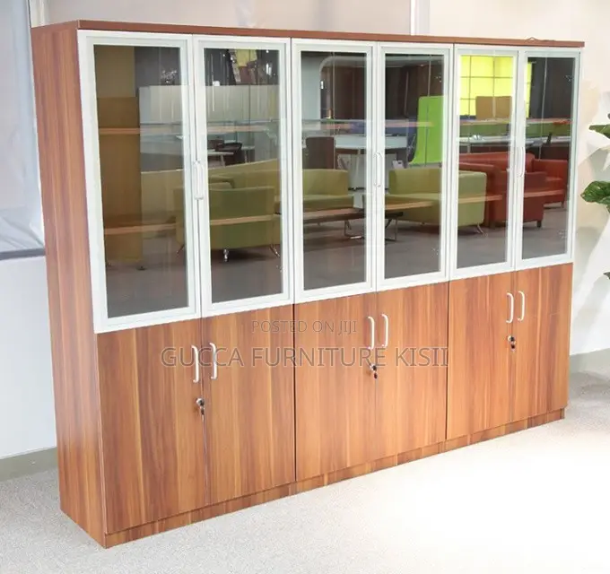 Half Glass Wooden Bookcase