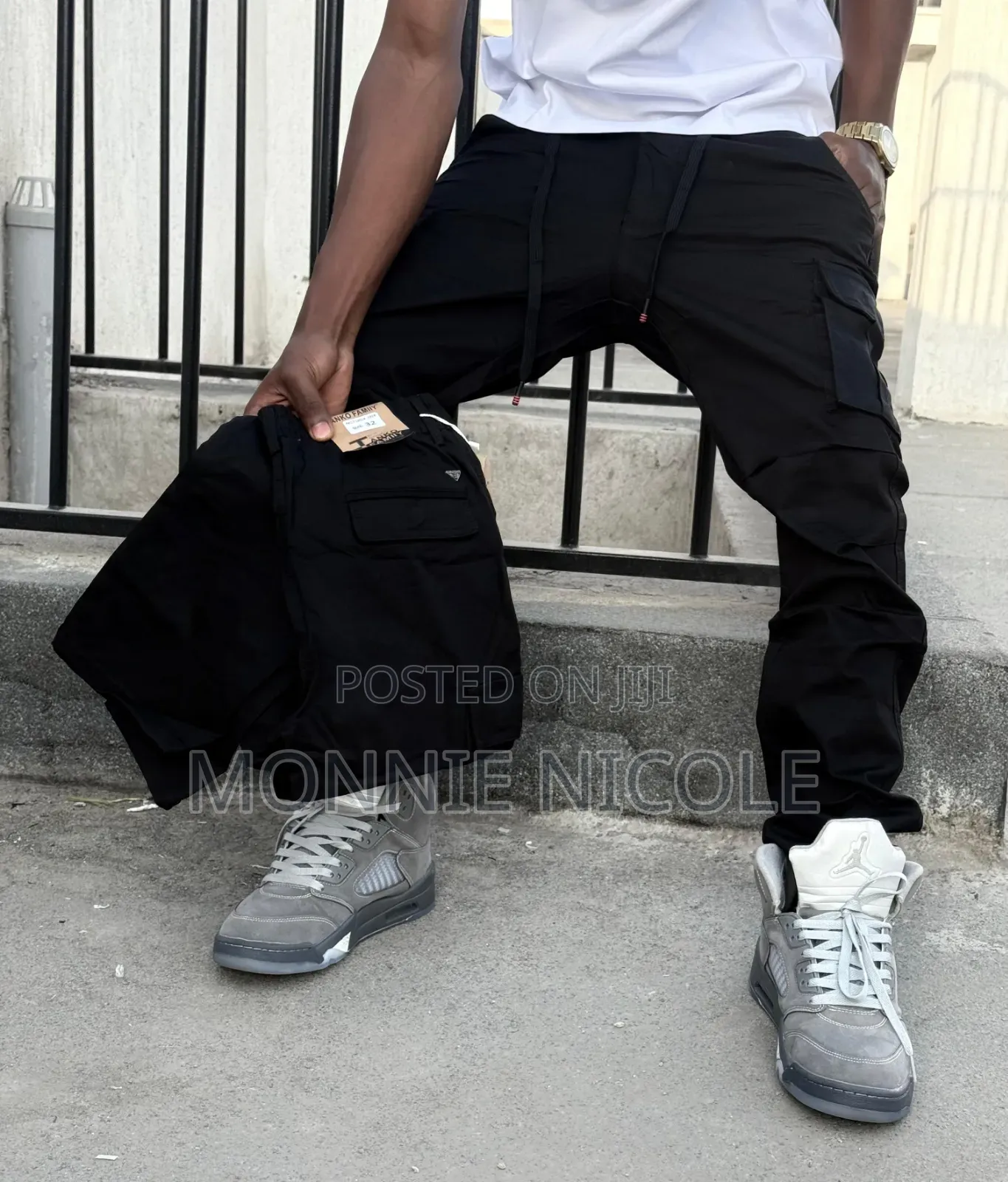 Black Cargo Pants for Men Bru