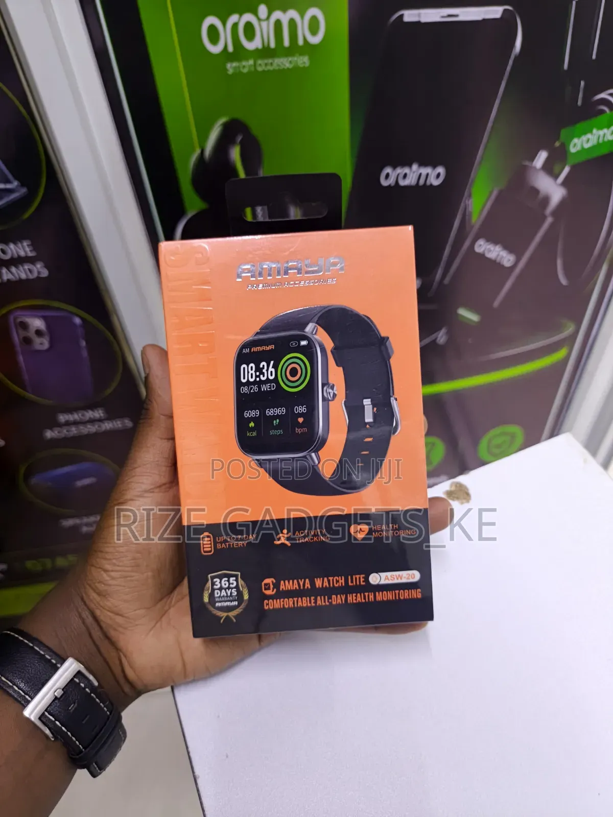 Amaya Waterproof Watch 7 Days Battery Life