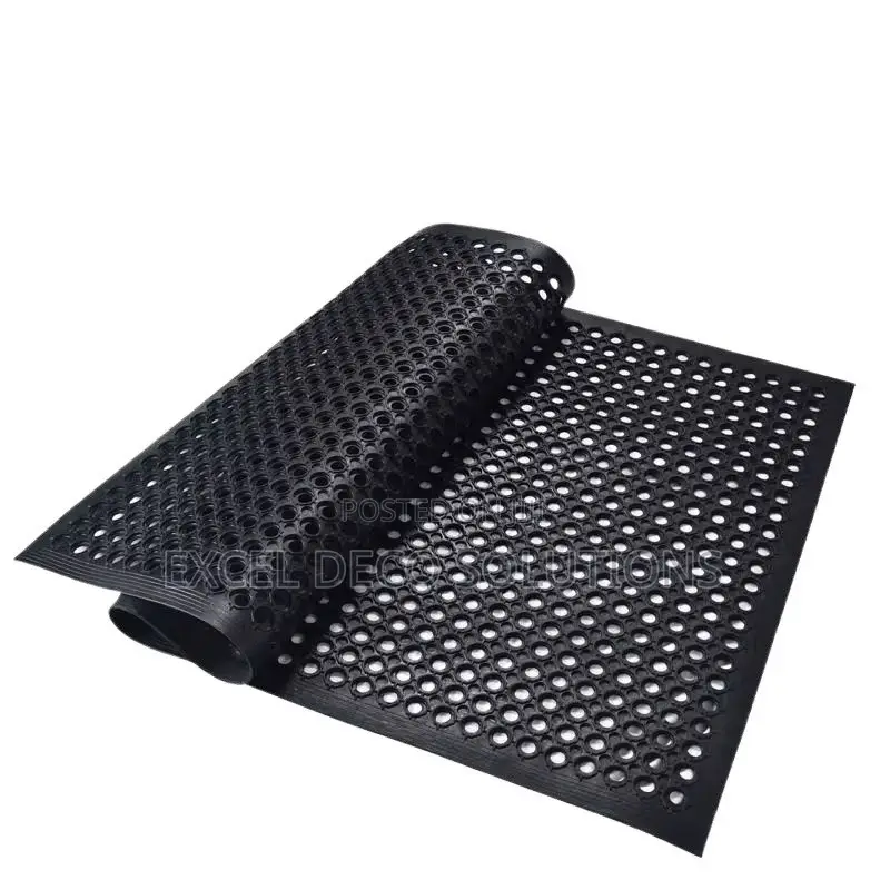 Non-Slip Rubber Entrance Mat Heavy Duty Outdoor Ring Drainage Door Mat
