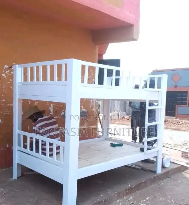 4x6 Strong White Wooden Bunk Bed