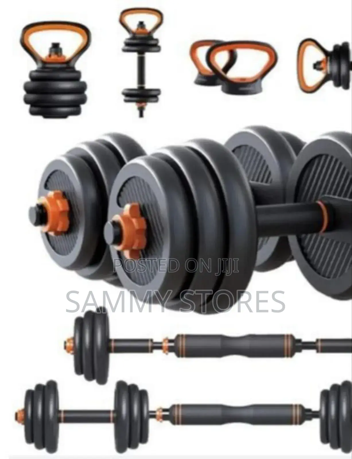 6-in-1 30KG Adjustable Kettlebell, Dumbbell Barbell Set