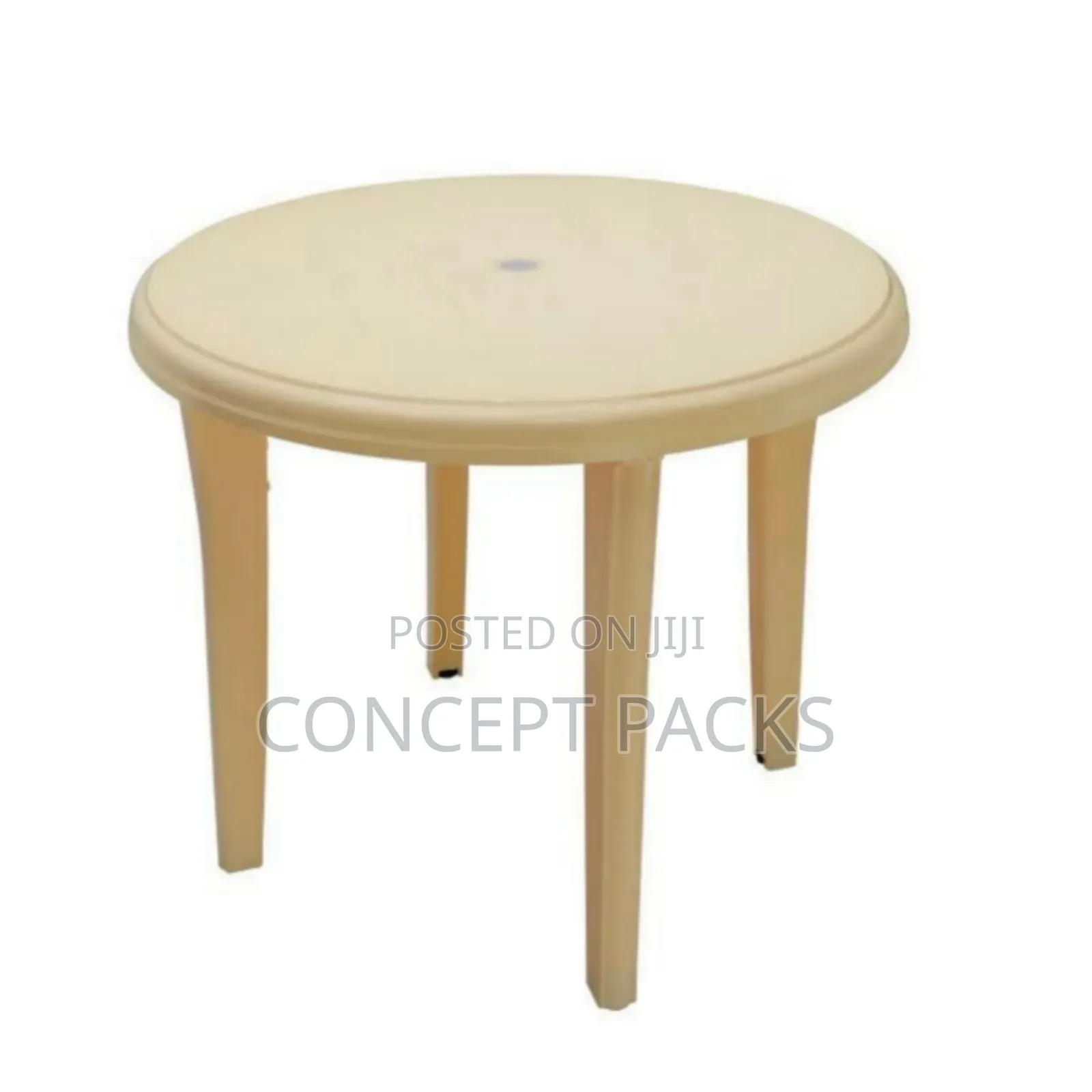Cream 4 Seater Round Plastic Table