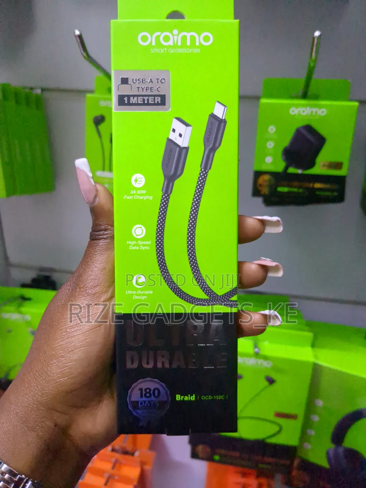 Oraimo 60W Ultra Durable Braid Data Cable With Warranty