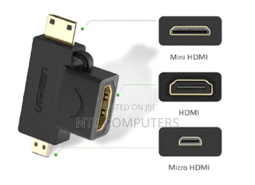 UGREEN MicroHDMI Male + MiniHDMI Male to HDMI Female Adapter –UG-20144