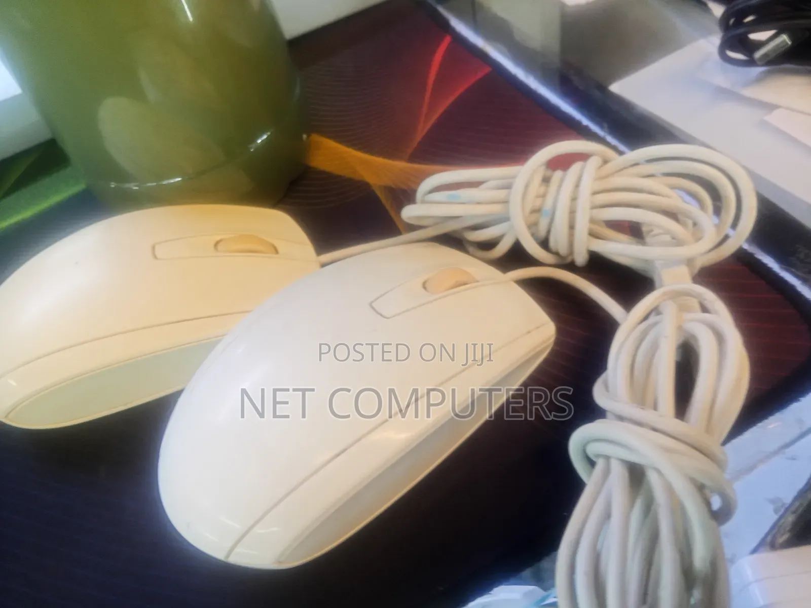 White Wired Computer Mice