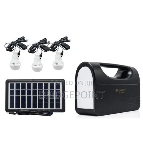 Kamisafe 8017B Solar Lighting and Charger Kit With 3 Bright LED Bulbs
