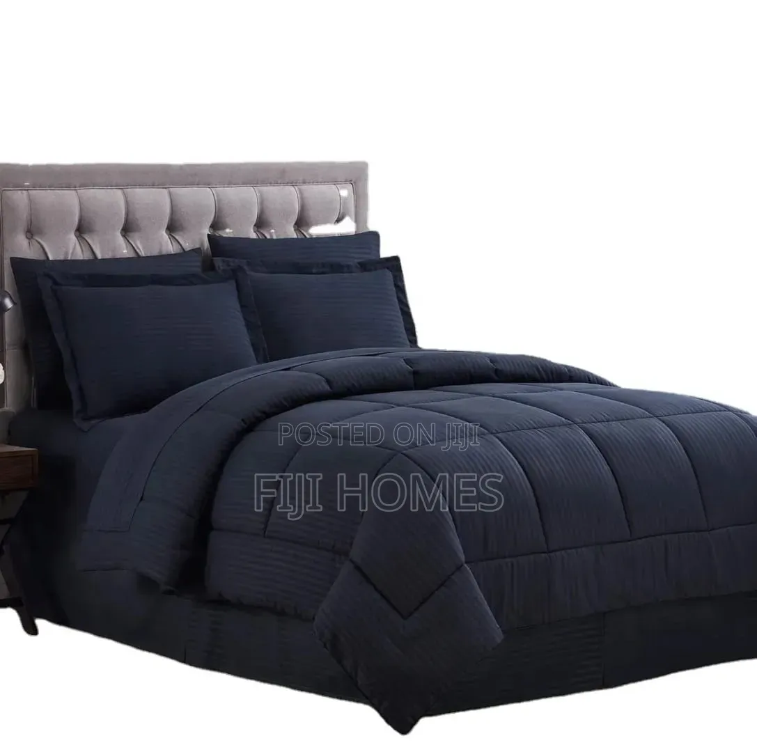 4pc Striped Cotton Binded Duvet Set | 6x7 (220x240cm)