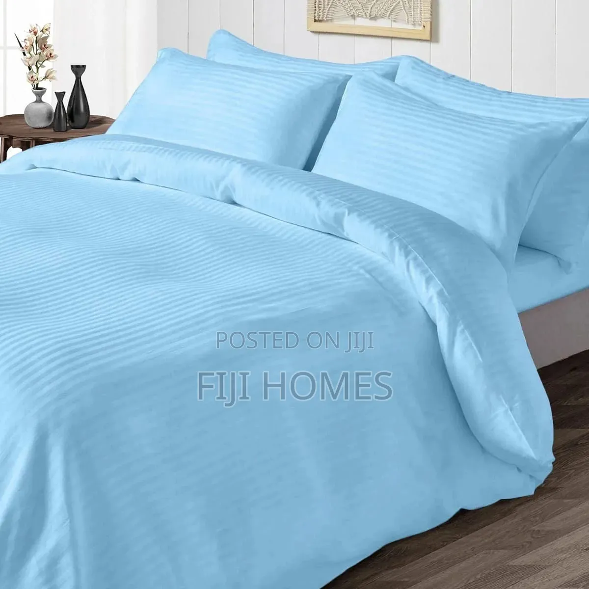 4pc Striped Cotton Binded Duvet Set | 6x7 (220x240cm)
