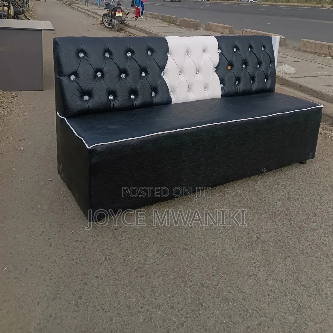 Black and White, Restaurant Couch or Waiting Bench.
