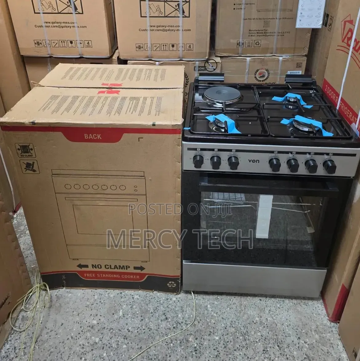 60×60 Von Cooker 3 Gas + 1 Electric Standing Cooker