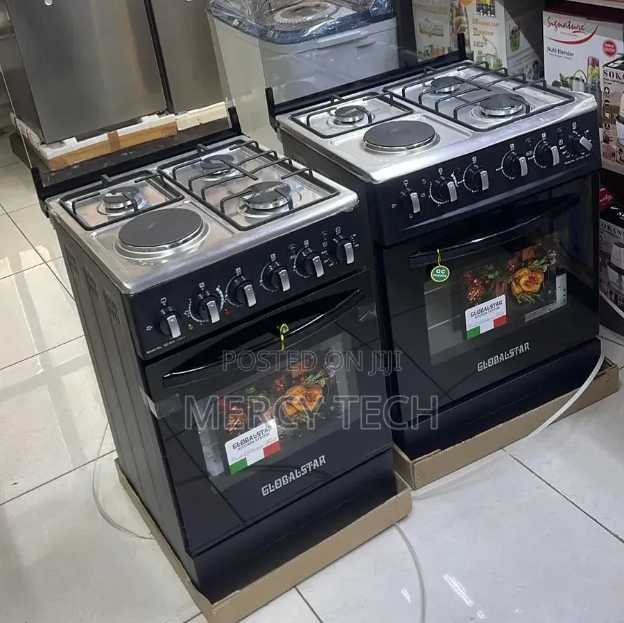 Black 50×55 Globalstar JET 3+1 Standing Cooker With Electric Oven