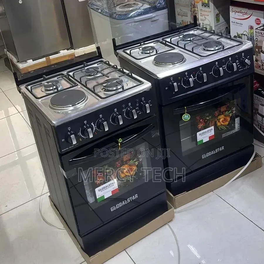 Black 50×55 Globalstar JET 3+1 Standing Cooker With Electric Oven