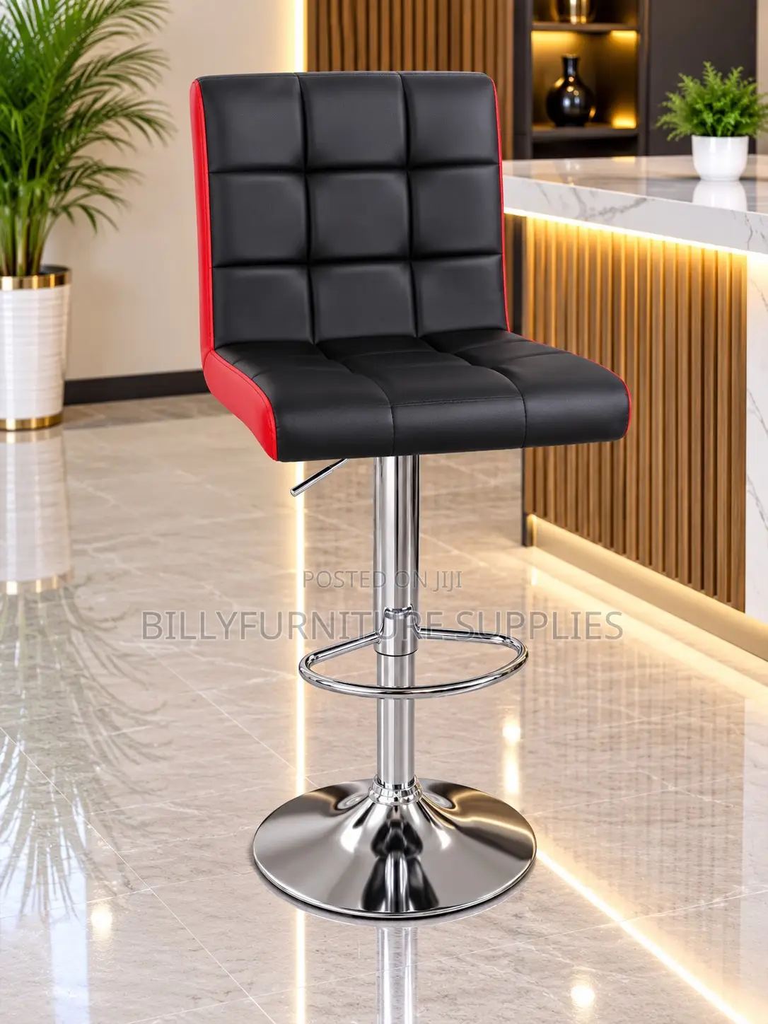 Modern Counter Height Bar Stool With Cushioned Backrest