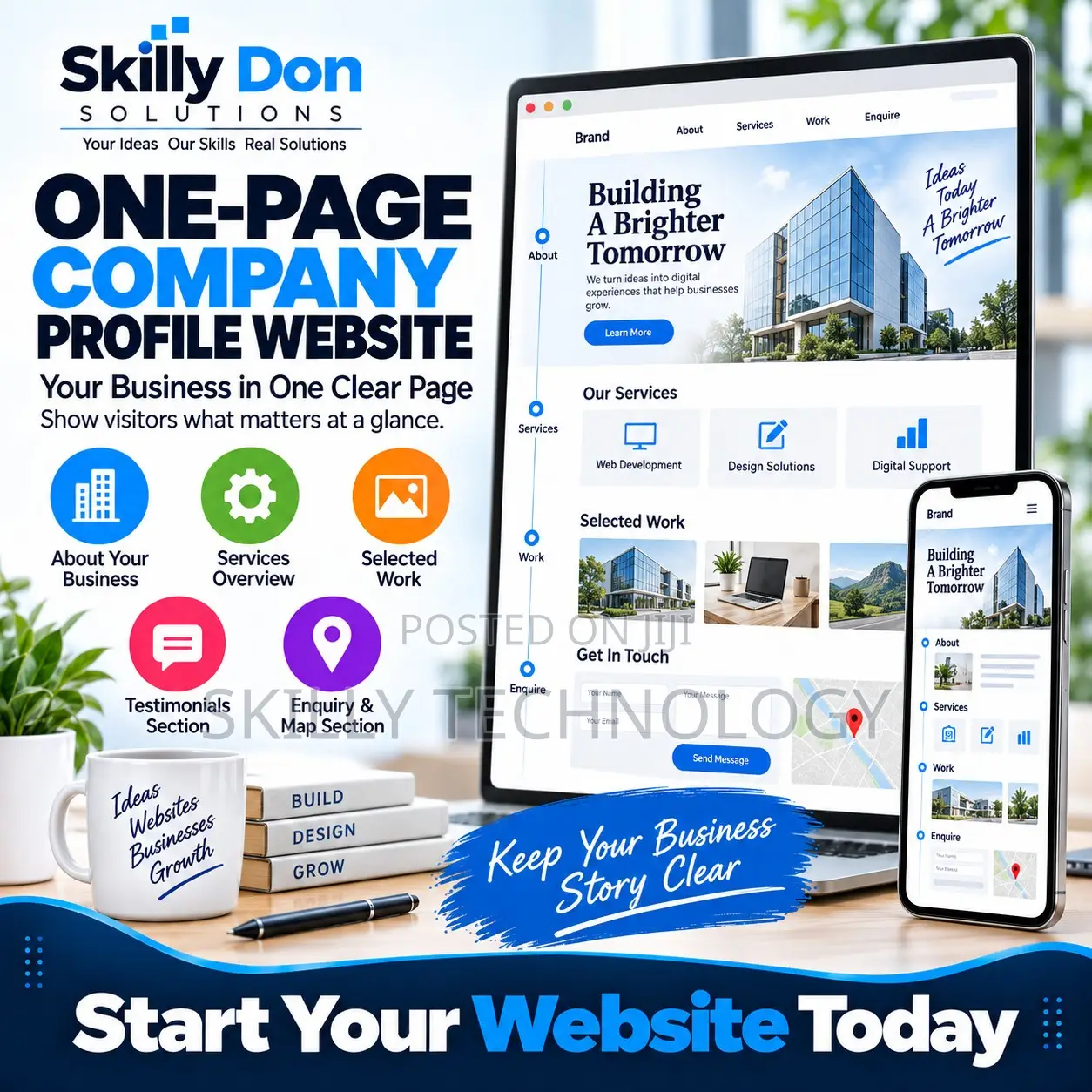 One-Page Company Profile Website
