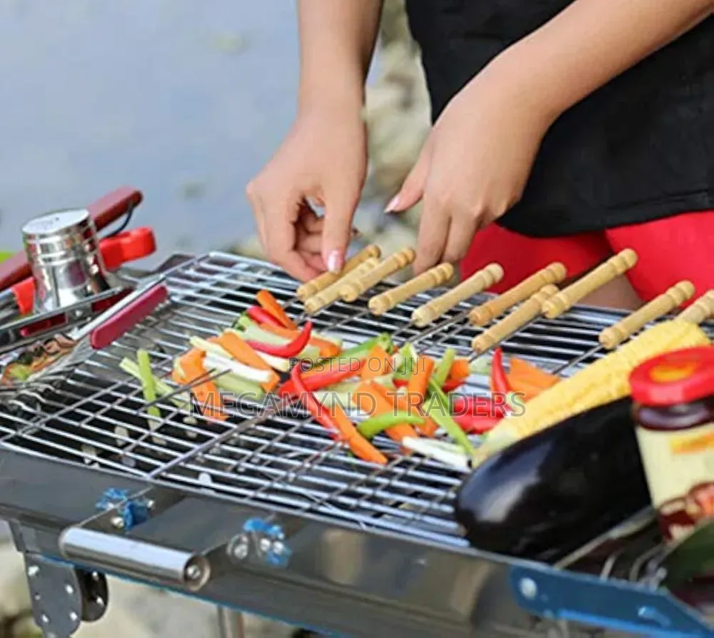 BBQ Skewer Stainless Steel Needle With Wooden Handle