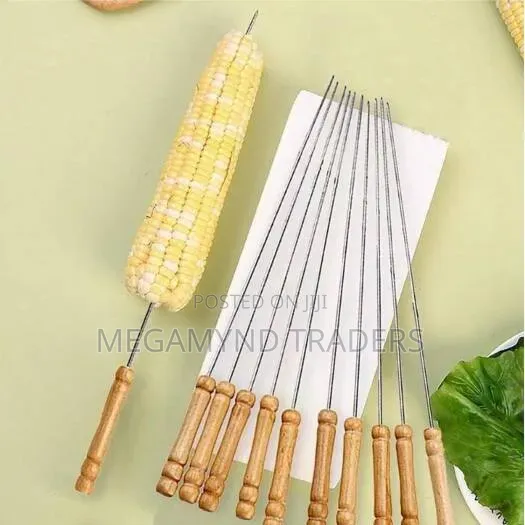 BBQ Skewer Stainless Steel Needle With Wooden Handle