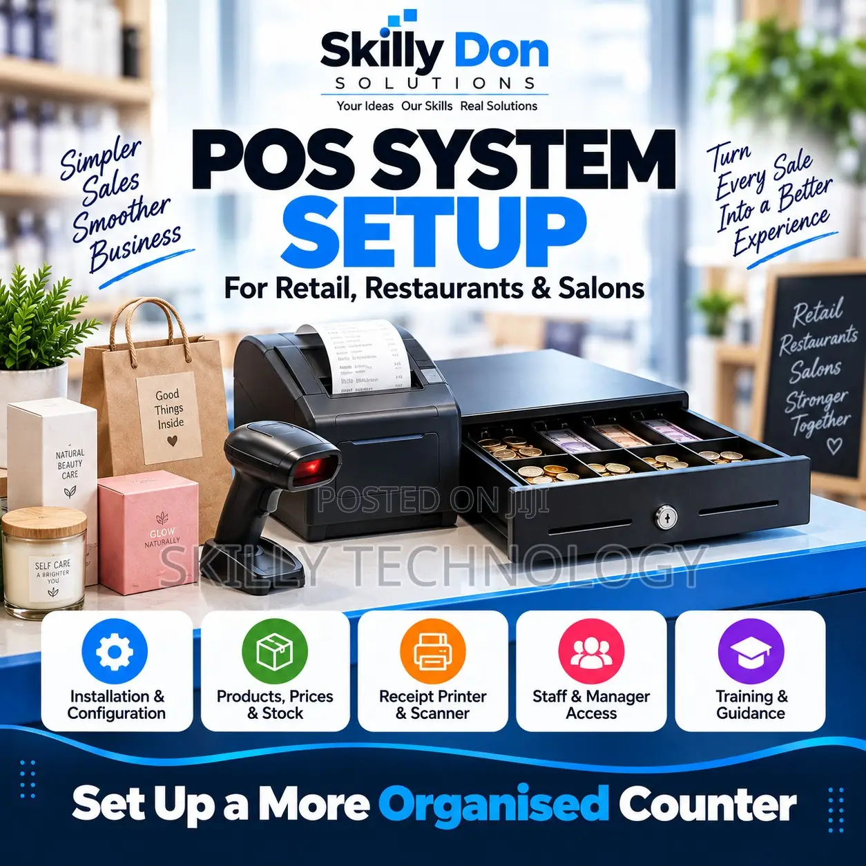 POS System Setup (Retail, Restaurant, Salon)
