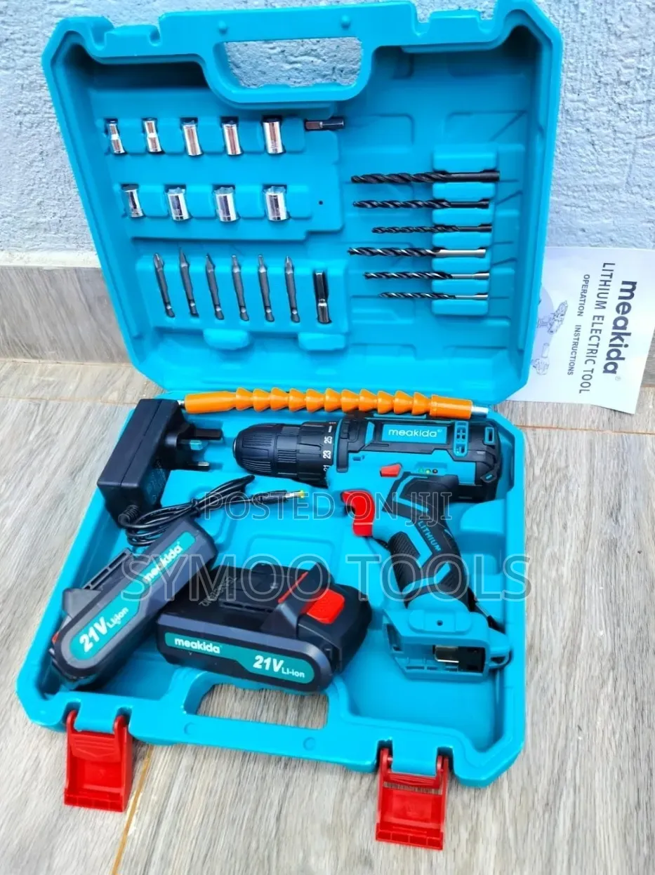 Rechargeable Meakida Drill Set With 2 Batteries and a Charger