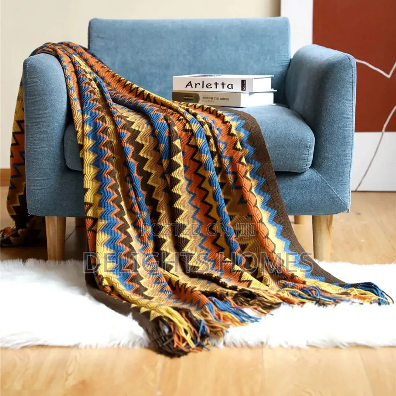 Bohemian Knitted Throw Blanket-Hg