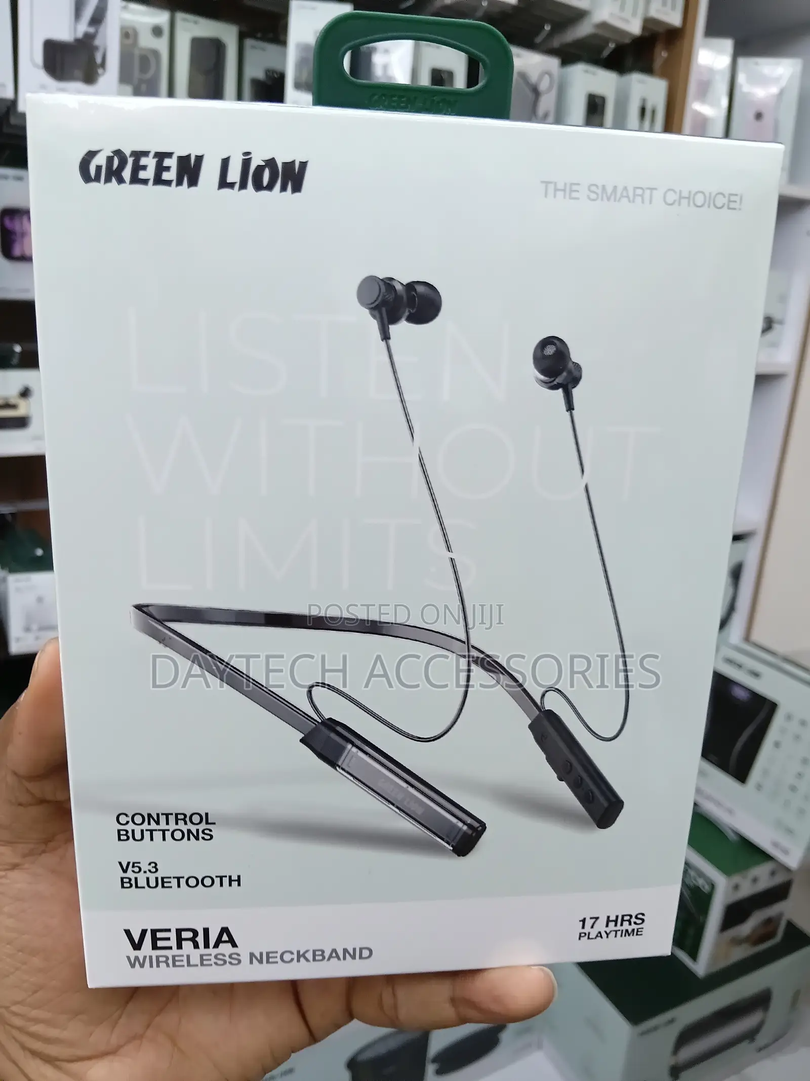 Green Lion Veria Wireless Neck Band Earphones - Black