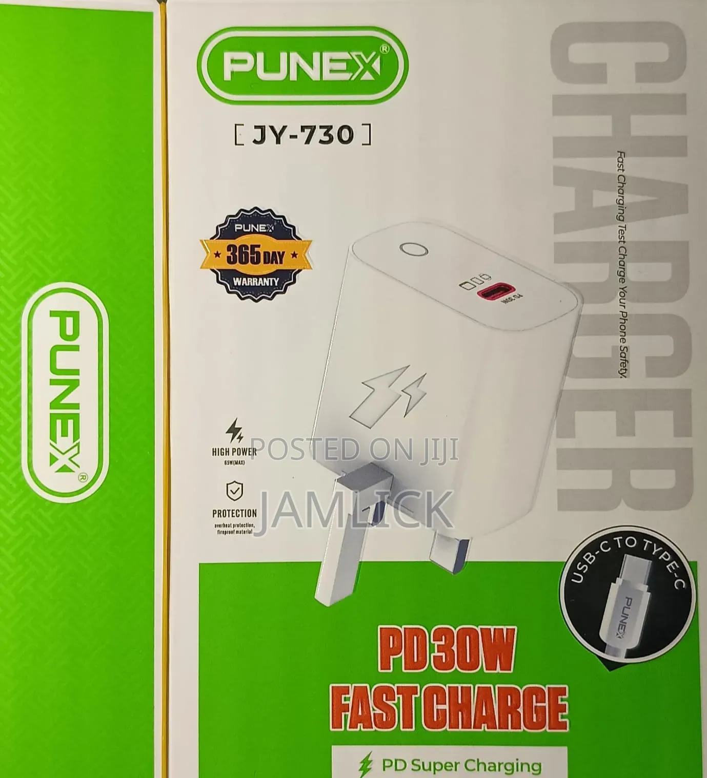 Punex JY-730 Super Fast Charging 30W C-to-C Adapter –Aw