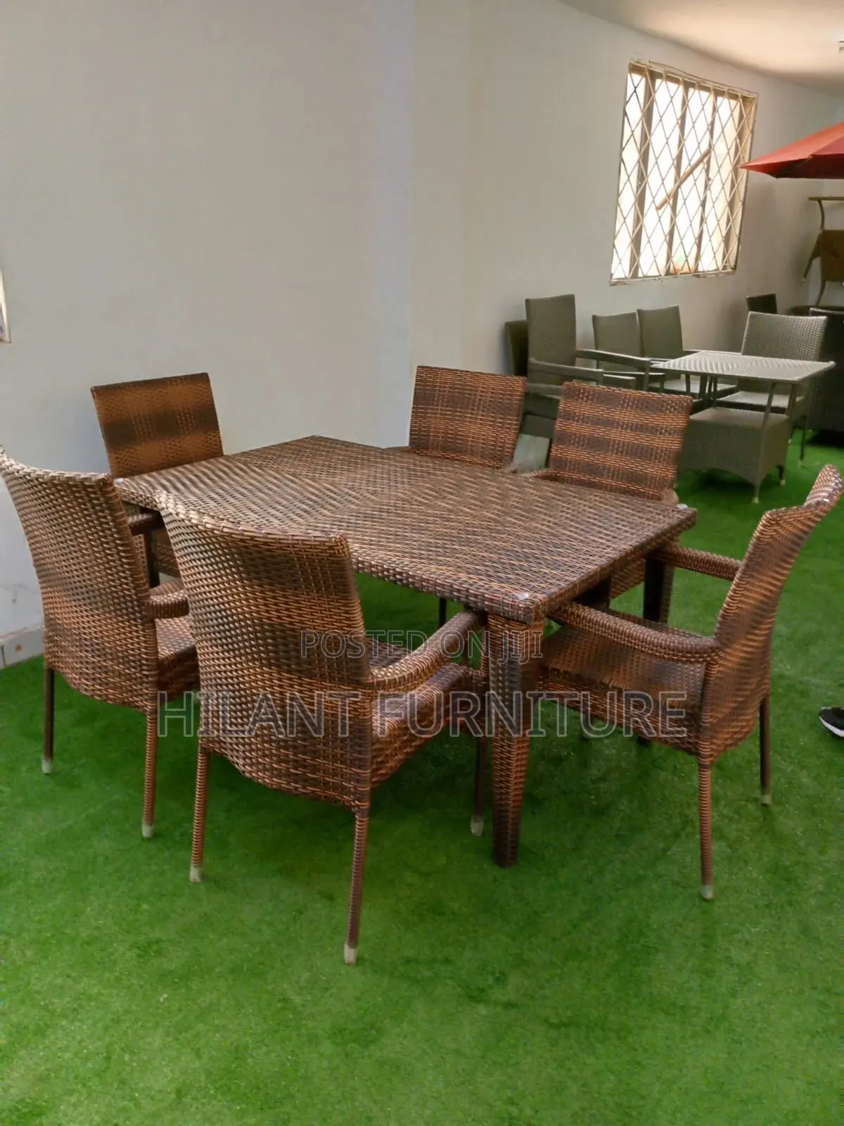 Premium 6-Seater Rattan Outdoor Dining Set With Glass Top