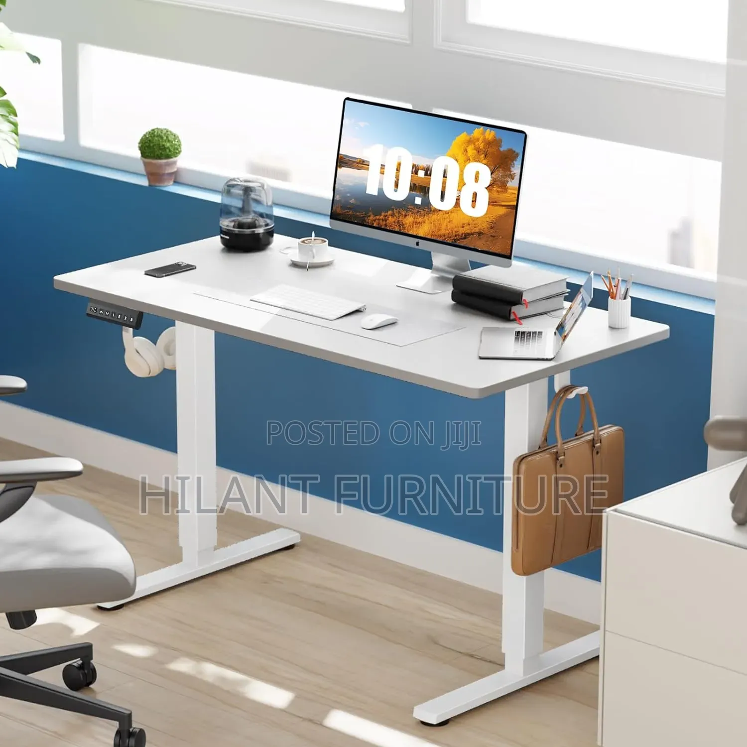 1.2M Electric Height Adjustable Sit-Stand Office Desk – White